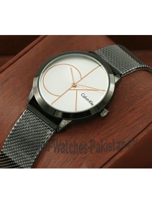 Calvin Klein Minimal Black Mesh Bracelet Ladies Watch Price in Pakistan