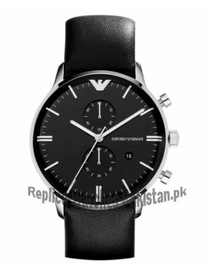 Emporio Armani Men's  Black Leather Watch AR0397  (Same as Original) Price in Pakistan