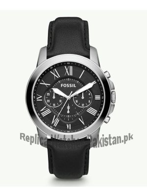 Fossil Grant Chronograph Black Leather Watch FS4812  (Same as Original) Price in Pakistan