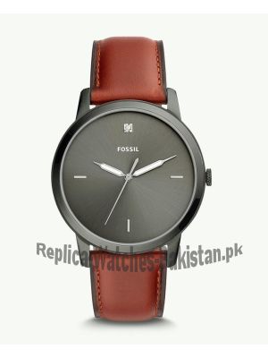 Fossil Minimalist Carbon Series Three-Hand Smokey Amber Leather Watch FS5479  (Same as Original) Price in Pakistan