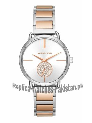 Michael Kors Portia Silver Dial Two Tone Watch  Price in Pakistan