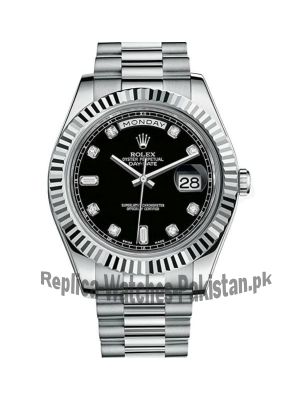 Rolex Day Date II Black Dial Swiss Watch Price in Pakistan