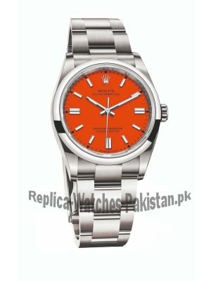 Rolex Oyster Perpetual Coral Red Dial Swiss Watch 17518 Price in Pakistan
