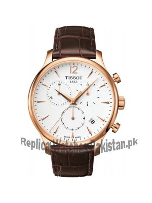 Tissot Tradition Classic Rose Gold Swiss White Dial Leather Strap Watch Price in Pakistan