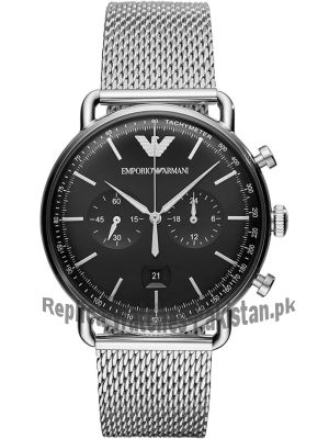 Emporio Armani Men's AR11104 Aviator Black Dial Watch Price in Pakistan