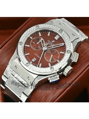 Hublot Classic Fusion Chronograph Brown Dial Diamonds Watch Price in Pakistan