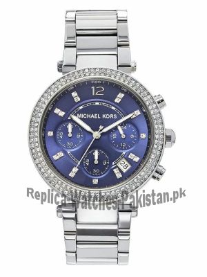 Michael Kors Parker Chronograph Navy Dial Stainless Steel Ladies Watch Price in Pakistan