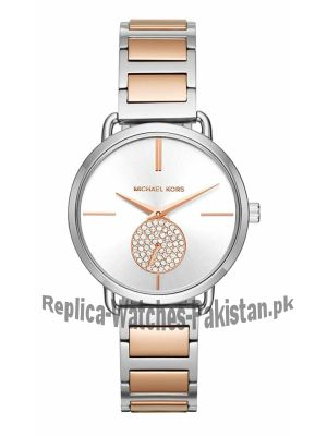 Michael Kors Portia Silver Dial Two Tone Watch  Price in Pakistan
