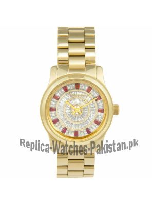 Michael Kors Runway Red Glitz Gold Tone Watch Price in Pakistan