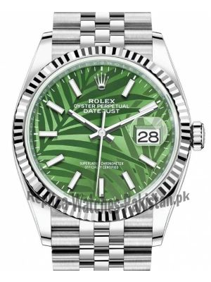 Rolex Datejust 36 Green Palm Motif Dial 2021 Watch  (2021) Price in Pakistan