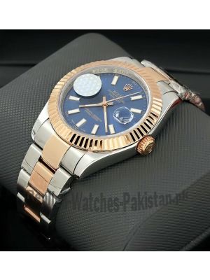 Rolex Datejust Blue Dial Men's Two Tone Watch Price in Pakistan