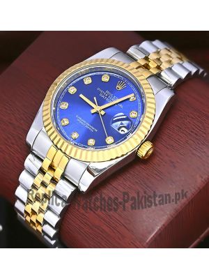Rolex DateJust Diamond Blue Dial Watch Price in Pakistan