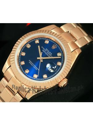 Rolex Datejust Rose Gold Blue Dial Watch 2021  Price in Pakistan