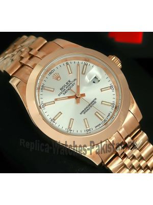 Rolex Datejust Rose Gold Silver Dial Watch 2021  Price in Pakistan