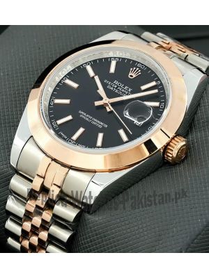 Rolex Datejust Two Tone Black Dial Watch Price in Pakistan
