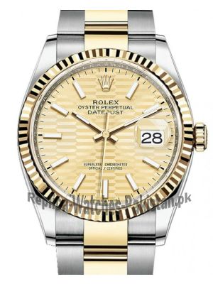 Rolex Datejust 36 Gold Fluted Motif Dial 2021 Watch  (2021) Price in Pakistan