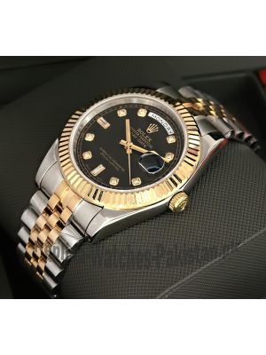 Rolex Day-Date Black Dial Two Tone Watch Price in Pakistan