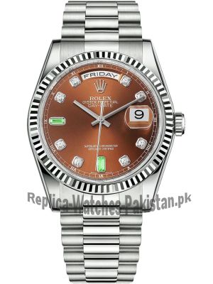 Rolex Day-Date Brown Diamond Dial Watch Price in Pakistan