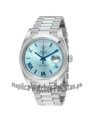 Rolex Day-Date Ice Blue Dial Platinum Mens Watch Price in Pakistan
