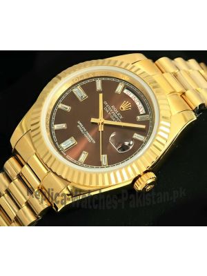 Rolex Day-Date II President Diamond Brown Dial Watch  (2021) Price in Pakistan