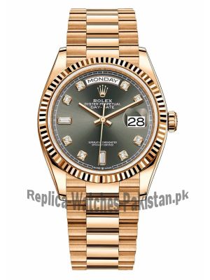 Rolex Day Date Rose Gold Dark Grey Dial Watch Price in Pakistan