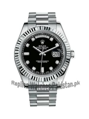 Rolex Day Date II Black Dial Swiss Watch Price in Pakistan