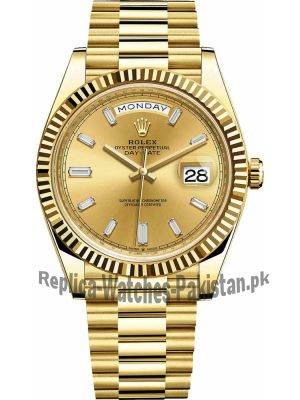 Rolex Day Date Gold Champagne Diamond Dial Watch Price in Pakistan