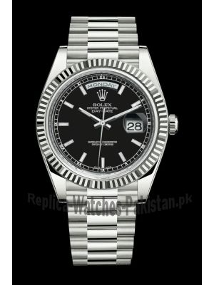 Rolex Day Date 36 White Gold Black Index Dial Watch Price in Pakistan