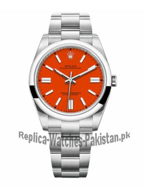 Rolex Oyster Perpetual Coral Red Dial Watch  Price in Pakistan
